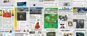 Climate news front pages